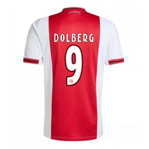 Stroje piłkarskie Ajax Kasper Dolberg #9 Koszulka Podstawowej 2025-26 Krótki Rękaw